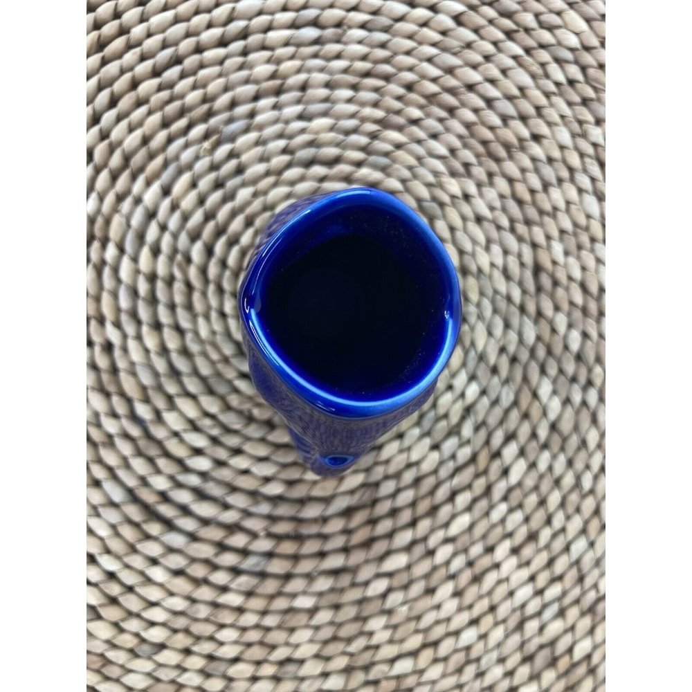 *Vintage Blue Ceramic Gurgle Pot Jug Glug Glug 3 1/2" H Small Mini Collectible - Picture 3 of 8